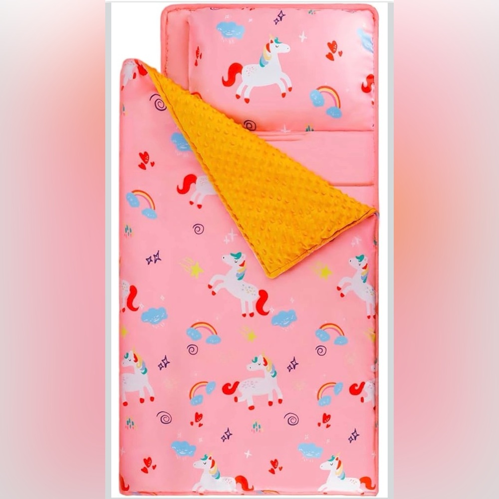 New Unicorn Print Pink Children’s Sleep Nap Mat Kindergarten Pre-K Unopened